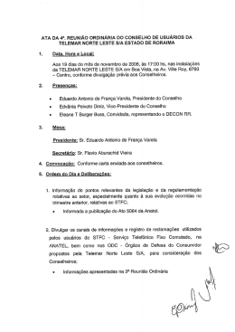 ATA DA 4a. REUNIÃO ORDINÁRIA DO coNsELHO DE