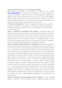 Nota informativa nos termos do artigo 13 do Decreto