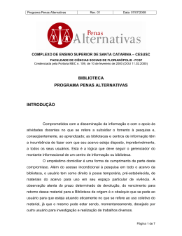 PROGRAMA PENAS ALTERNATIVAS ATUAL