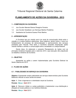planejamento de ações da ouvidoria - 2013
