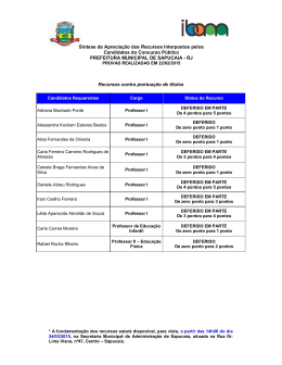 S&iacute;ntese das respostas aos recursos contra t&iacute;tulos