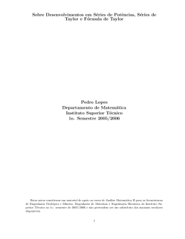S&eacute;ries de Taylor - Departamento de Matem&aacute;tica