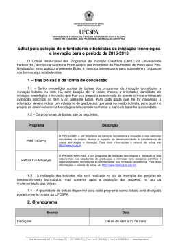 Edital para seleção de orientadores e bolsistas de