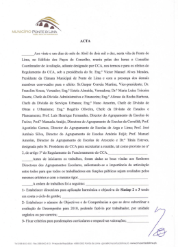 Acta da reuni&atilde;o do Conselho de Coordena&ccedil;&atilde;o de Avalia&ccedil;&atilde;o