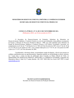CP SDP n&ordm; 12-11- 2011 - Minist&eacute;rio do Desenvolvimento