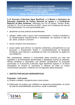 Carta “Pactos pela Vida Sustentável