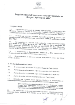 Regulamento do Concurso Cultura de Combate as Drogas