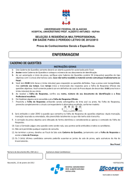 Prova - Enfermagem - Copeve - Universidade Federal de Alagoas