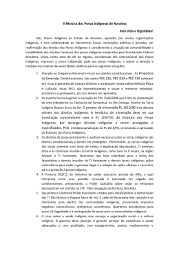 II Marcha dos Povos Ind&iacute;genas de Roraima Pela Vida e