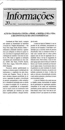 ação da cidadania con`pra a nme, a miséraia e pela vida