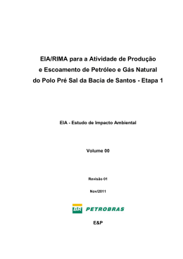 EIA/RIMA para a Atividade de Produção e Escoamento de