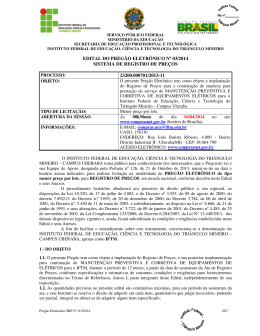 EDITAL DO PREG&Atilde;O ELETR&Ocirc;NICO N&ordm; 03/2014 SISTEMA DE