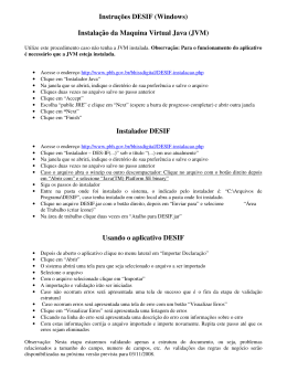 Instru&ccedil;&otilde;es DESIF (Windows) Instala&ccedil;&atilde;o da Maquina Virtual Java