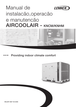 AIRCOOLAIR - KNCM/KNHM Manual de instalac&atilde;o