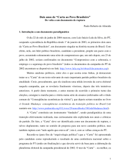 Dois anos de &ldquo;Carta ao Povo Brasileiro&rdquo;