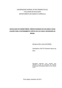 Sociologia no ensino médio: Sérgio Buarque de Holanda e suas