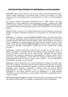 Carta das Centrais Sindicais aos trabalhadores e ao povo brasileiro