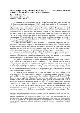 Id&eacute;ias sobre a educa&ccedil;&atilde;o da inf&acirc;ncia no 1&ordm; Congresso Brasileiro de