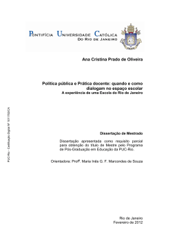 Ana Cristina Prado de Oliveira Pol&iacute;tica p&uacute;blica e Pr&aacute;tica