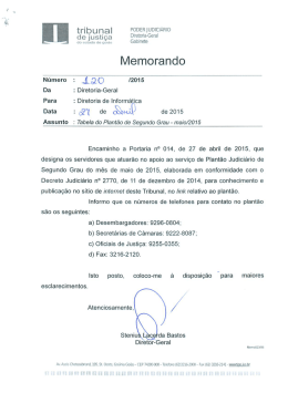 Memorando - Tribunal de Justiça do Estado de Goiás