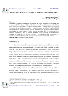 Motot&aacute;xi: uma alternativa no transporte urbano de Sobral?