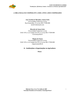 a organiza&ccedil;&atilde;o cooperativa sob a &oacute;tica dos cooperados