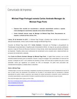 Michael Page Portugal nomeia Carlos Andrade Manager da