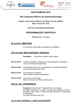 GASTROMINAS 2015 XIII Congresso Mineiro de Gastroenterologia