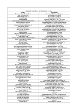 COMISSÃO CIENTÍFICA – 62º SEMINÁRIO DO GEL NOME