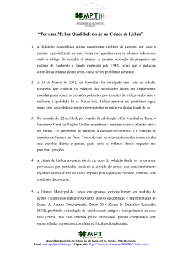 Por uma Melhor Qualidade do Ar na Cidade de Lisboa