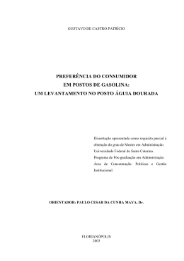 prefer&ecirc;ncia do consumidor em postos de gasolina