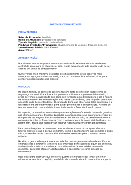 POSTO DE COMBUST&Iacute;VEIS FICHA T&Eacute;CNICA Setor da Economia