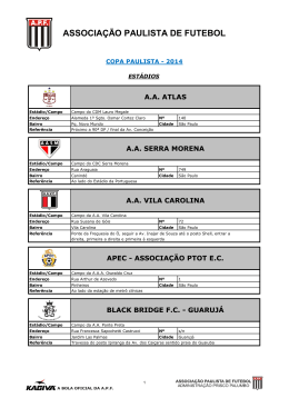Est&aacute;dios - Associa&ccedil;&atilde;o Paulista de Futebol