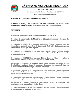 roteiro da 21&ordf; sessao ordinaria / data