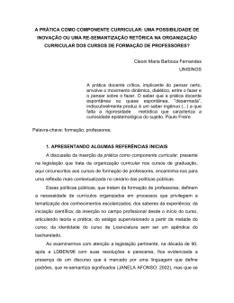 a pr&aacute;tica como componente curricular: uma