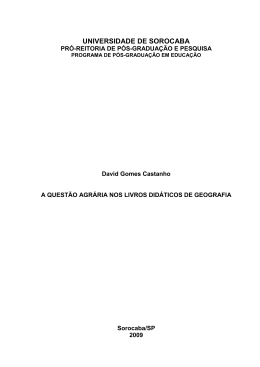 A Quest&atilde;o Agr&aacute;ria nos Livros Did&aacute;ticos de Geografia