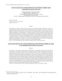 divulgação do conhecimento científico sobre aids e representações