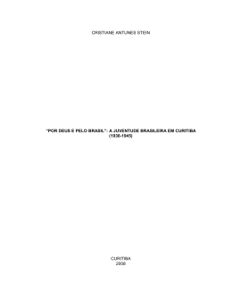 CRISTIANE ANTUNES STEIN &ldquo;POR DEUS E PELO BRASIL&rdquo;: A