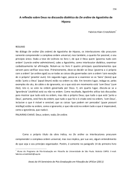 A reflex&atilde;o sobre Deus na discuss&atilde;o dial&eacute;tica do De ordine de