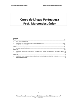 Curso de Língua Portuguesa Prof. Marcondes Júnior