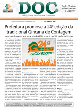 Prefeitura promove a 24&ordf; edi&ccedil;&atilde;o da tradicional Gincana de Contagem