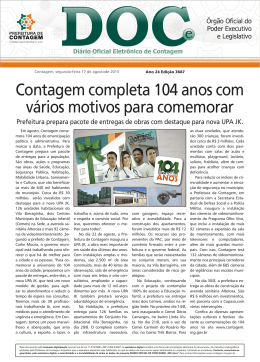 Di&aacute;rio Oficial N&ordm; 3687 - Prefeitura de Contagem