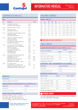 INFORMATIVO MENSAL - CONTAJUL Contabilidade