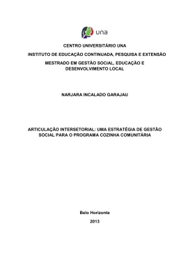 GARAJAU, Narjara Incalado. ARTICULA&Ccedil;&Atilde;O INTERSETORIAL