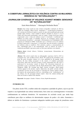 a cobertura jornal&iacute;stica da viol&ecirc;ncia contra as mulheres