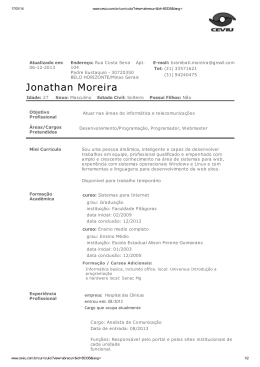 CV - Jonathan Moreira Desenvolvimento Web