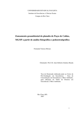 Zoneamento geoambiental do planalto de Po&ccedil;os de Caldas, MG/SP