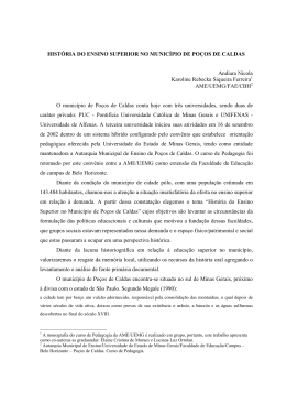 hist&oacute;ria do ensino superior no munic&iacute;pio de po&ccedil;os de caldas