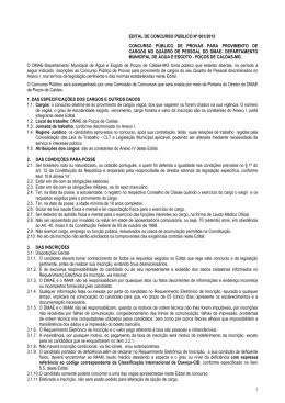 Documento Edital Concurso DMAE Po&ccedil;os de Caldas 2015