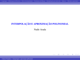 INTERPOLA&Ccedil;&Atilde;O E APROXIMA&Ccedil;&Atilde;O POLINOMIAL Nadir Arada
